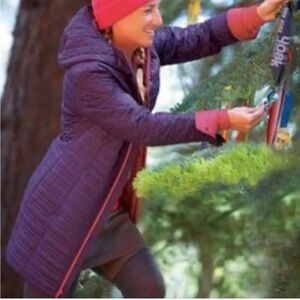 Title Nine Kismet Quilted gray Car Coat Size Small